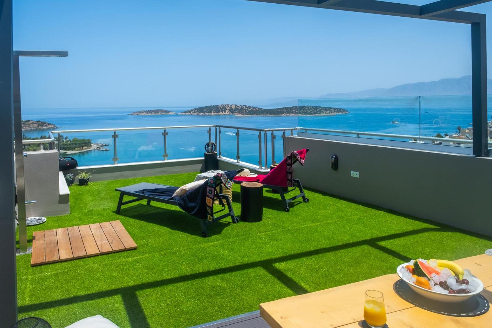 Thea Panoramic Sea View Apartment Agios Nikolaos  Exterior photo
